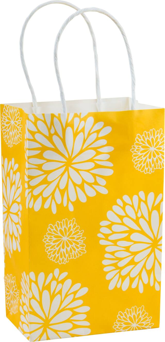 Mini sac-cadeau soleil jaune chrysanthème Front_Angled_Right