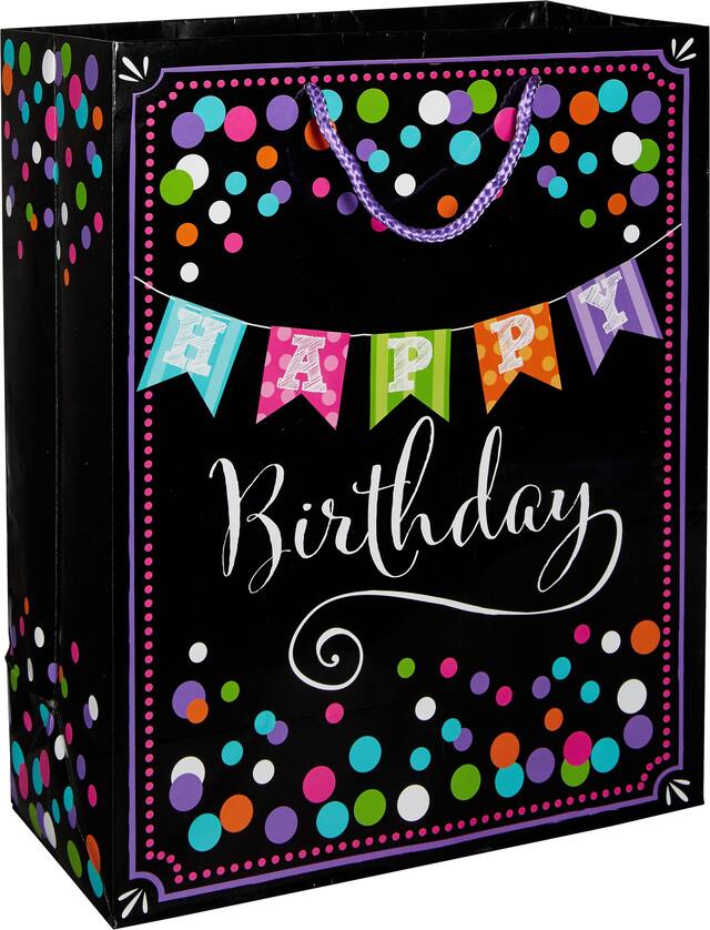 Happy Birthday Banner Gift Bag Front_Angled_Right