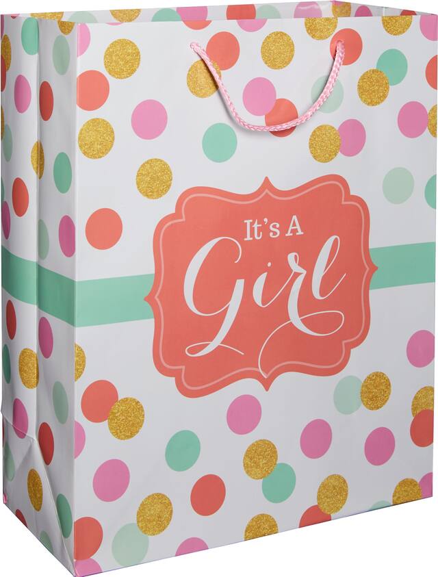 Pastel Girl Baby Shower Gift Bag Front_Angled_Right