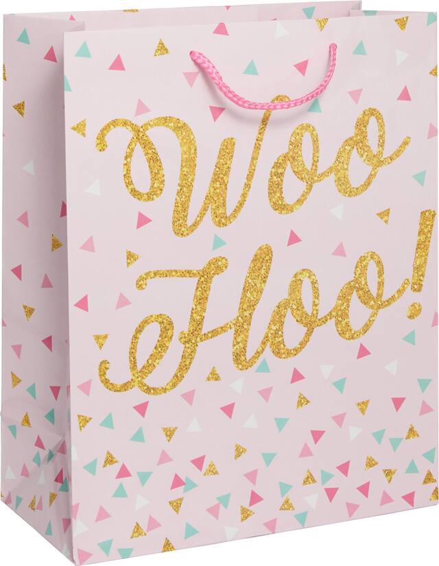Pink Woo Hoo Gift Bag Front_Angled_Right