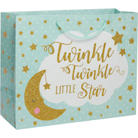 Glitter Twinkle Twinkle Gift Bag Front_Angled_Right