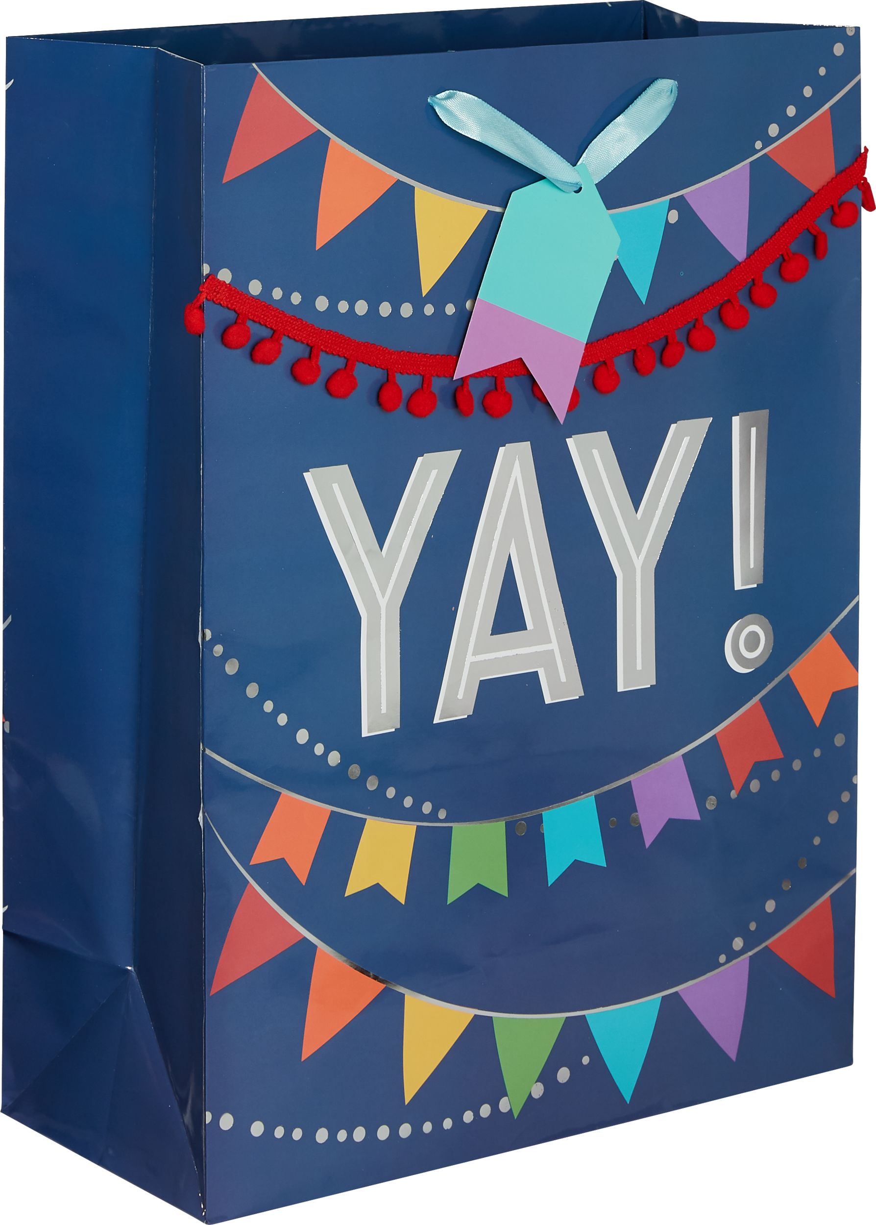 Large Glossy Layered Banner Gift Bag Front_Angled_Right