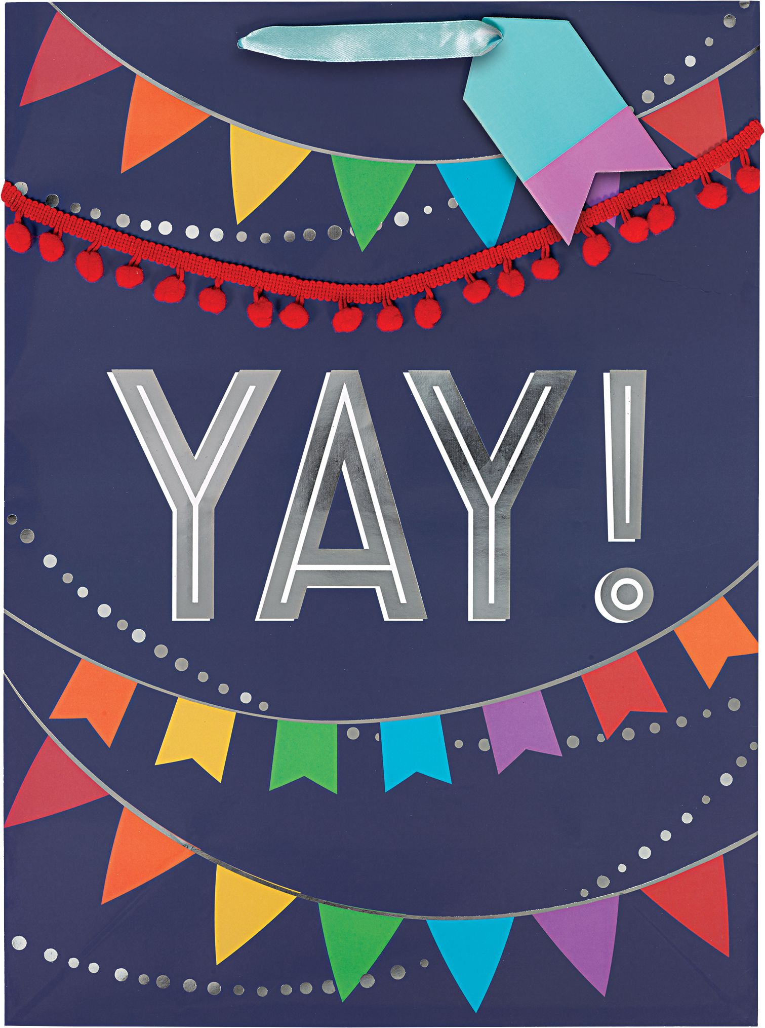 Large Glossy Layered Banner Gift Bag Front_Flat