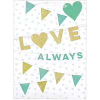 Glitter Gold Mint Love Always Gift Bag Front_Flat
