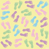 Pastel Footprints Gift Wrap