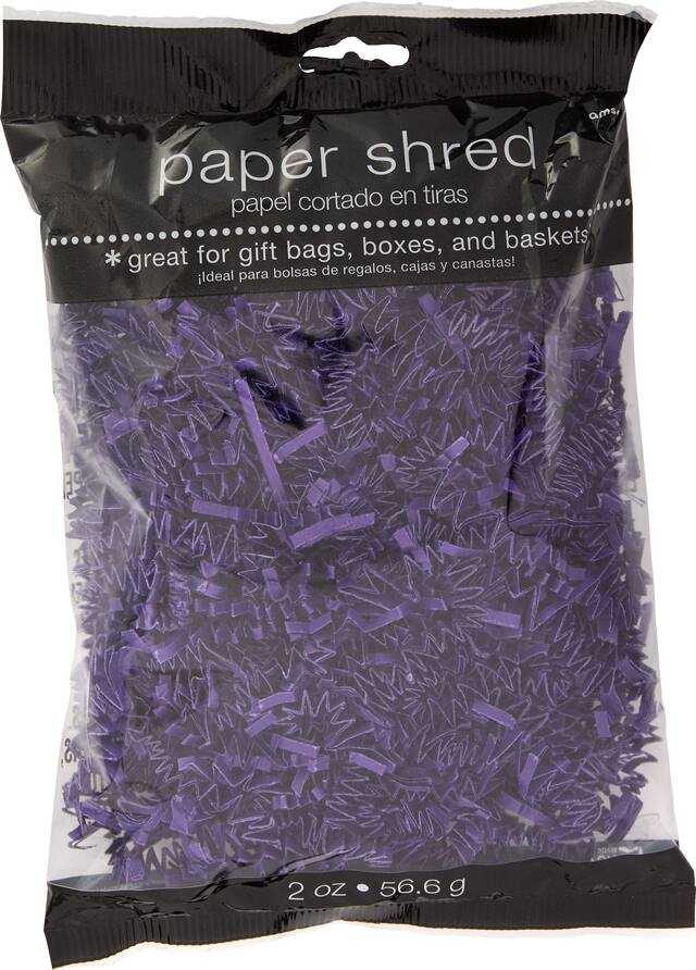 Decorative Gift Wrapping Crinkle Paper Shreds, Purple, 28-g, for Easter/Graduation/Christmas/Birthday Front_Flat