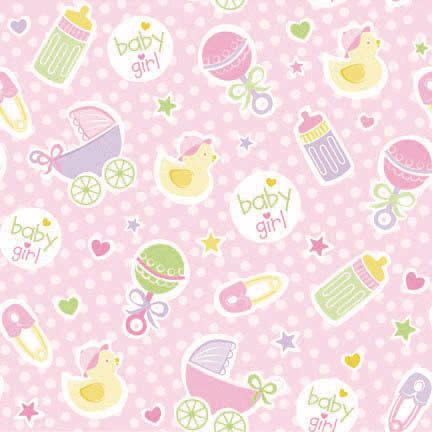 Jumbo Baby Girl Pink Gift Wrap CloseUp