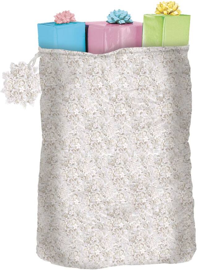 White Roses Gift Sack Front_Flat