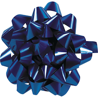 Royal Blue Lacquer Bow, 9-in Front_Flat