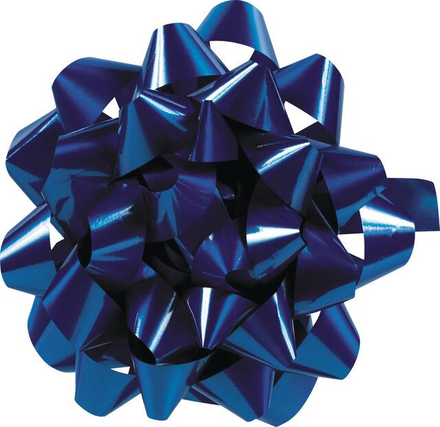 Royal Blue Lacquer Bow, 9-in Front_Flat