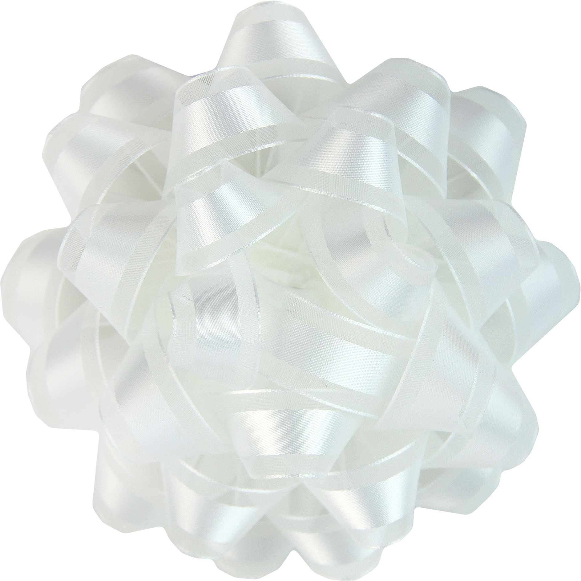 Gift Wrapping Bow, White, 4-in, for Graduation/Birthday/Wedding/Christmas Overhead_Flat