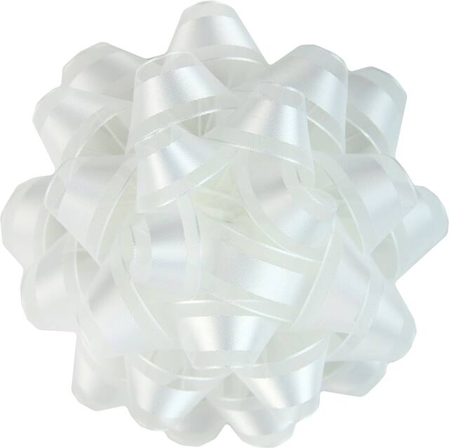 Gift Wrapping Bow, White, 4-in, for Graduation/Birthday/Wedding/Christmas Front_Flat