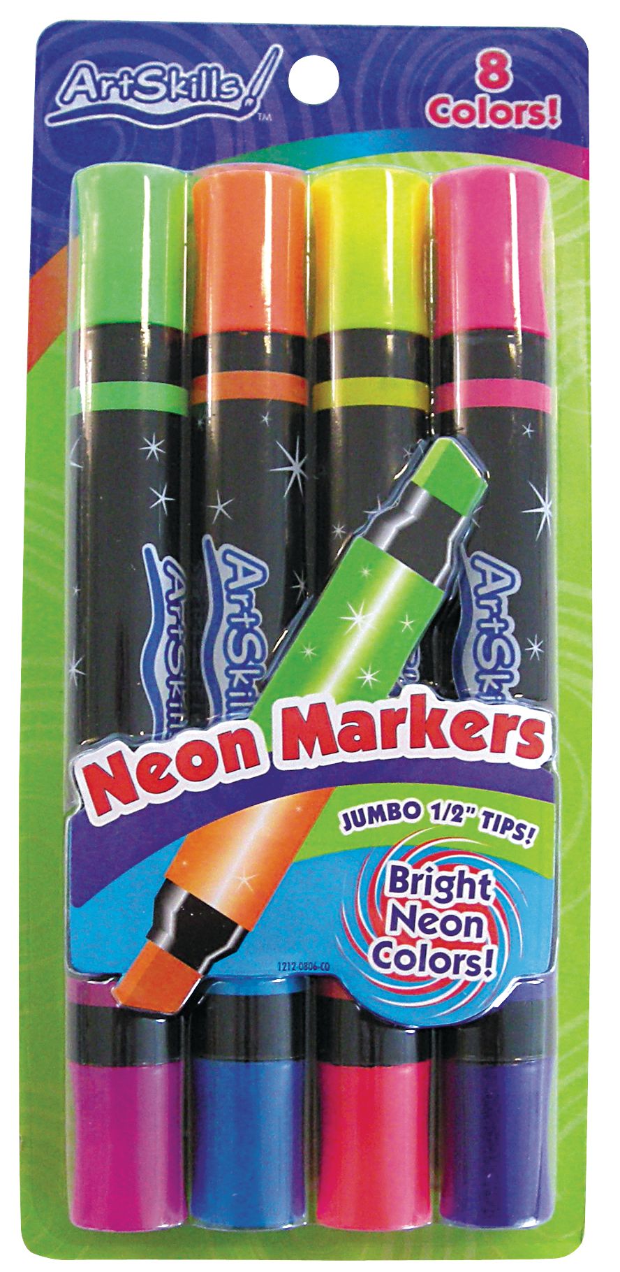 Jumbo Neon Markers, 4-pk Front_Flat