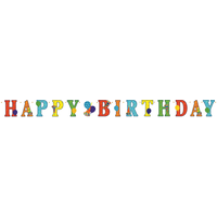 "Happy Birthday" Hanging Garland Banner Decoration, Multi-Coloured, Polka Dot, 10.75-ft, for Birthday Party Front_Flat