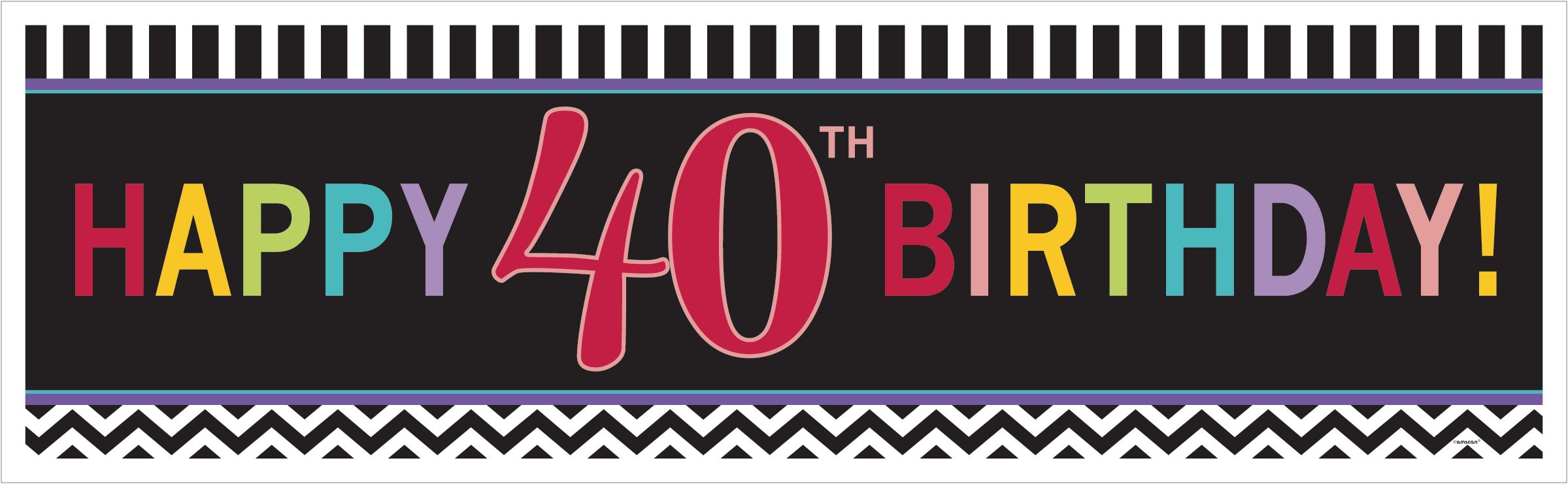 Giant 40th Birthday Banner Front_Flat