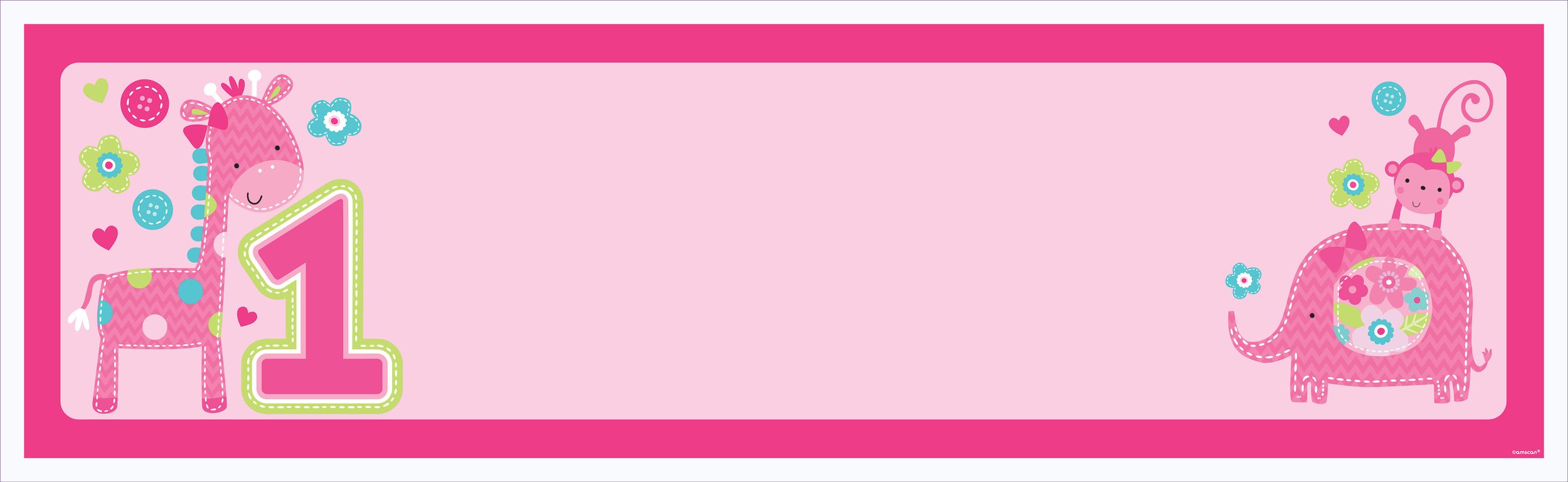 Wild at One Kids' Personalized 1st Birthday Banner Front_Flat