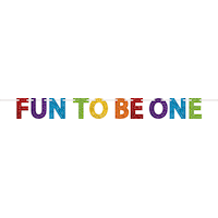Banderole à lettres scintillante 1er anniversaire Fun to Be One Front_Flat