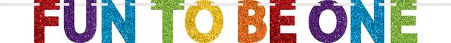 Banderole à lettres scintillante 1er&nbsp;anniversaire Fun to Be One Front_Flat