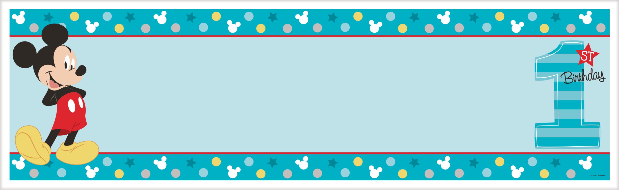1st Birthday Mickey Mouse Personalized Giant Banner Kit Front_Flat