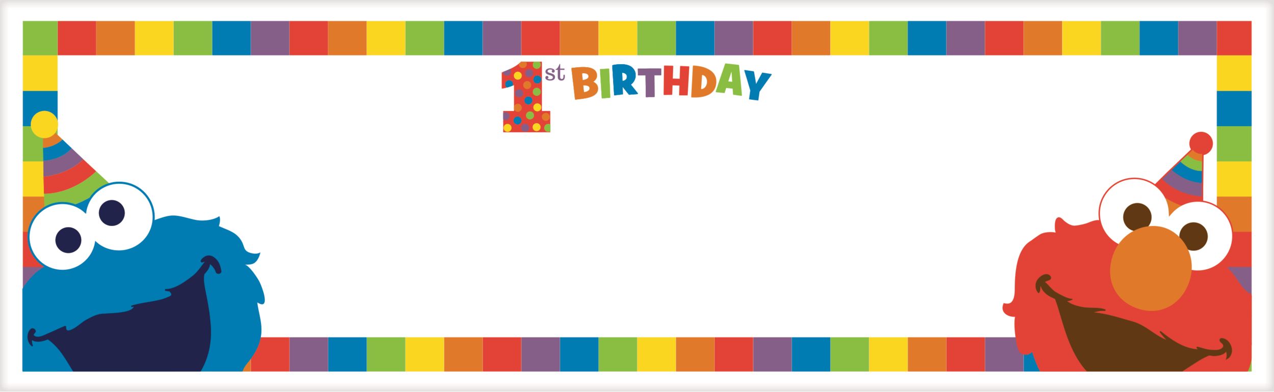 Sesame Street Elmo 1st Birthday Party Personalized Giant Banner Kit Front_Flat