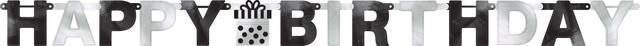 Black & Silver Birthday Banner Front_Flat
