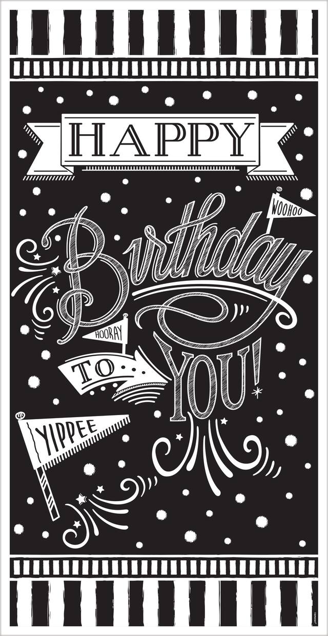 Chalkboard Dots Birthday Banner Front_Flat