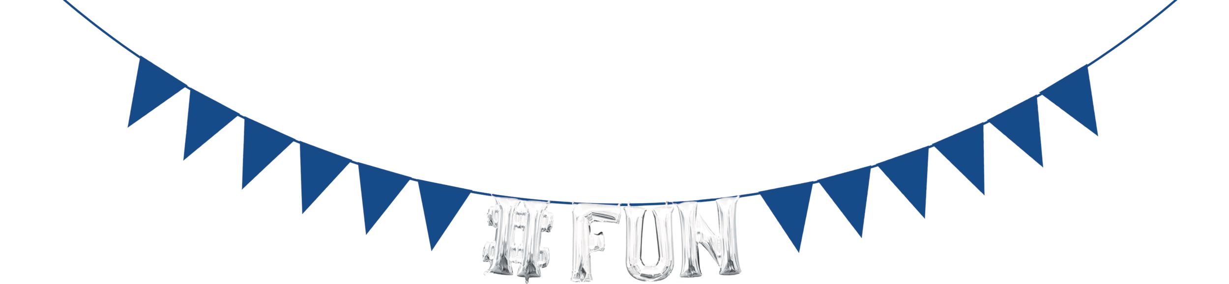 DIY Customizable Hanging Garland Banner Decoration, Blue, 20-ft, for Birthday/Bridal Shower/Graduation/Engagement Front_Flat
