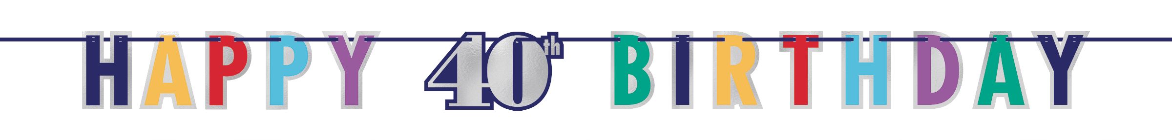 Here's to 40 Birthday Banner Front_Flat