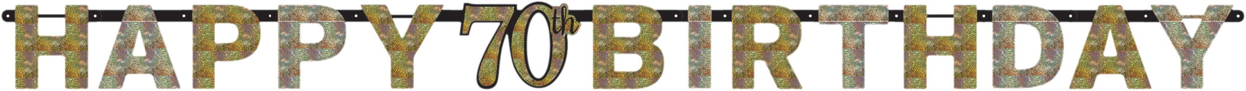 Milestone 70th Birthday Party Banner Decoration Front_Flat