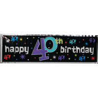 Party Continues 40th Birthday Banner Front_Flat