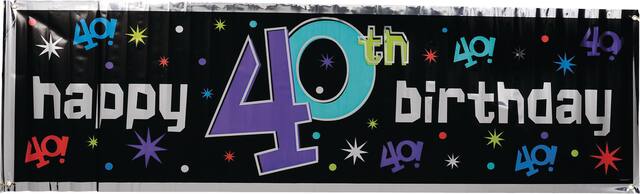 Party Continues 40th Birthday Banner Front_Flat