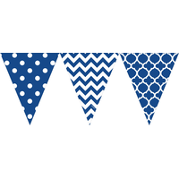 Banderole à fanions bleu royal à motifs CloseUp