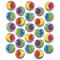 Balloon Seal Stickers, Multi-Coloured, 25-pk, for Birthday Party Front_Flat