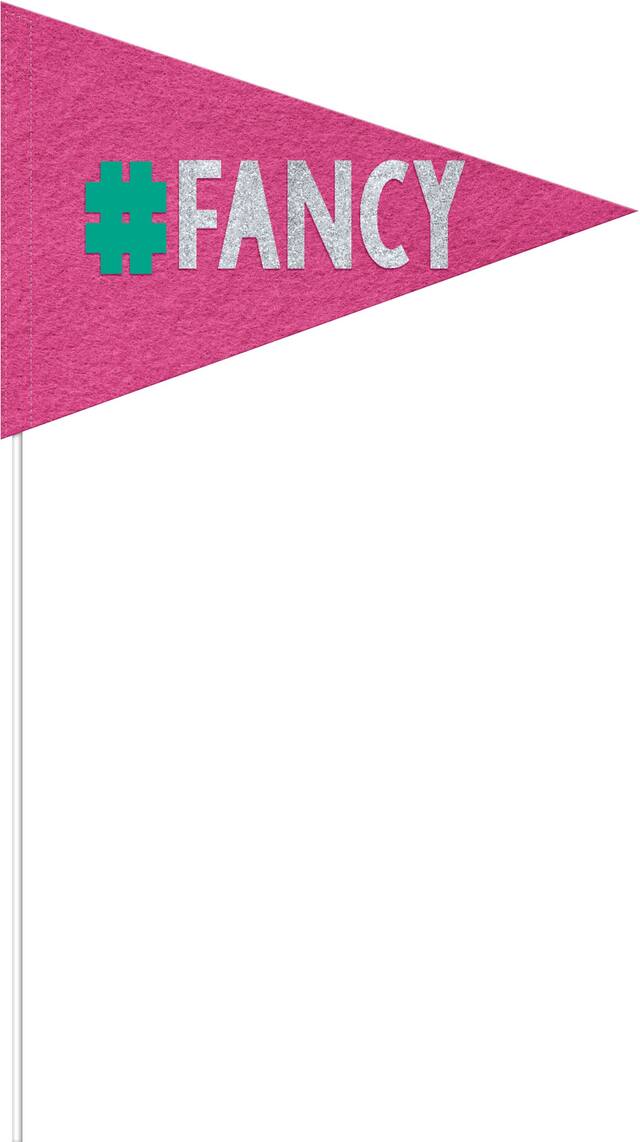 Young & Fab "But First, Cake" Pennant Flag Decorations, Green, 14-in, 4-pk, for Birthday Party Front_Flat