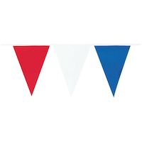 Pennant Hanging Garland Banner Decoration, Red/White/Blue, 30-ft, for Summer Party