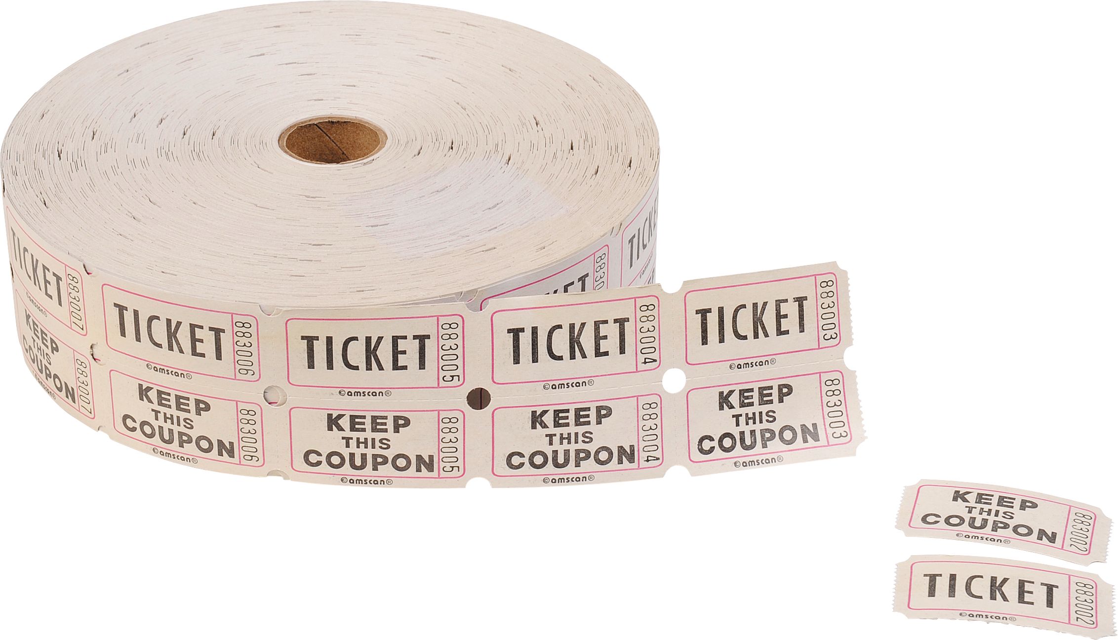 Two-Tiered Roll Raffle Tickets, Assorted, 2000-pk Composite_or_Mixed