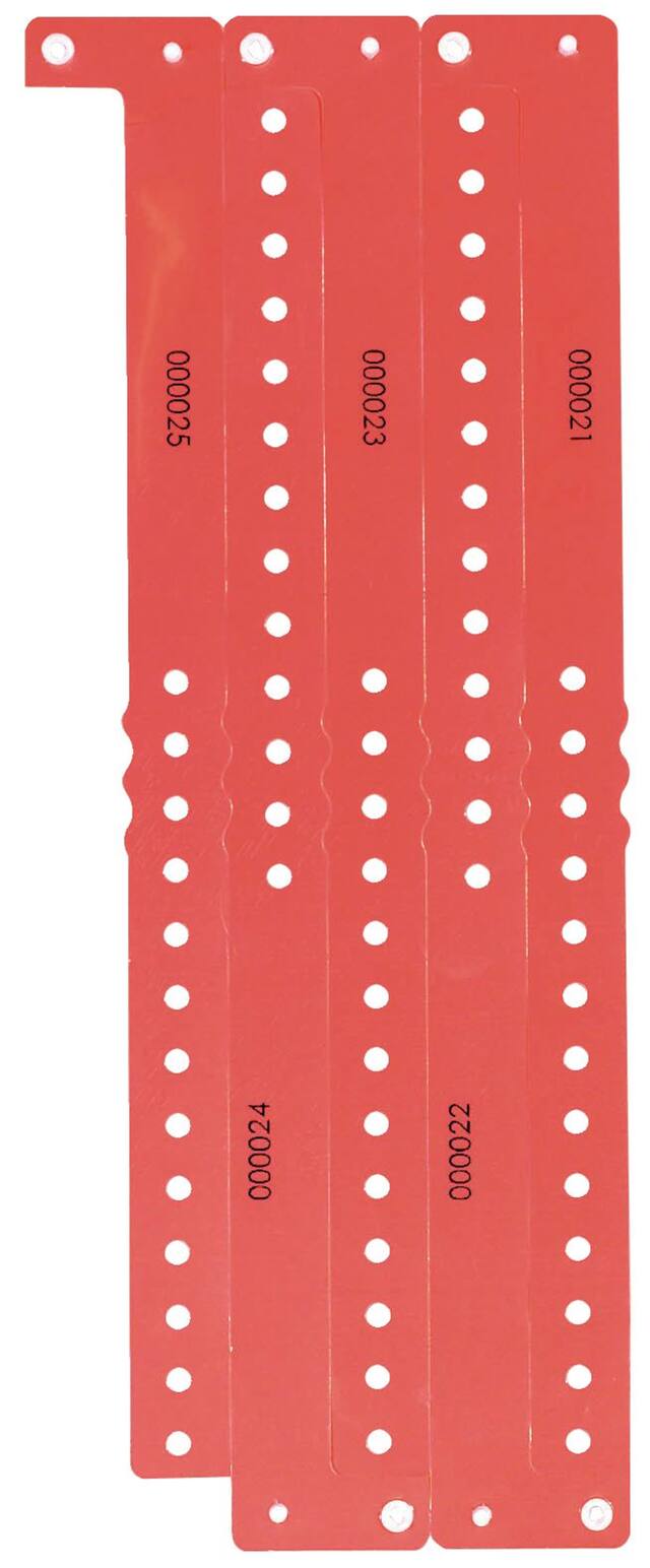 Boîte de bracelets rouges, paq. 250 Front_Flat