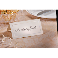 Ivory Pearlized Border Place Cards, 50-pk Front_Angled_Right