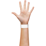 Solid Colour Wristband Wearables, White, 10-in, 500-pk, for Festivals/Parties Front_Flat