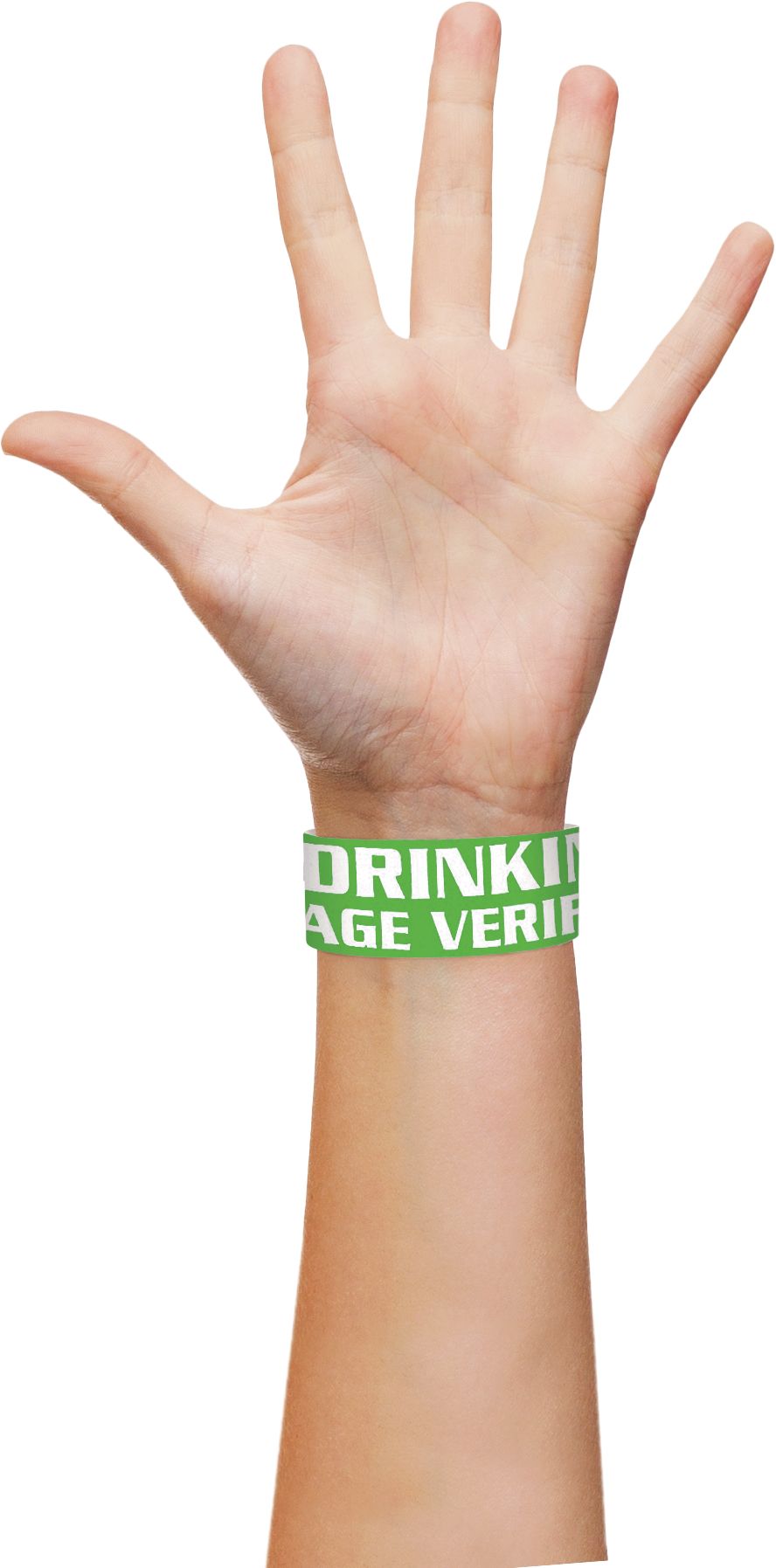 Green Waterproof Wristbands, 500-pk Front_Flat