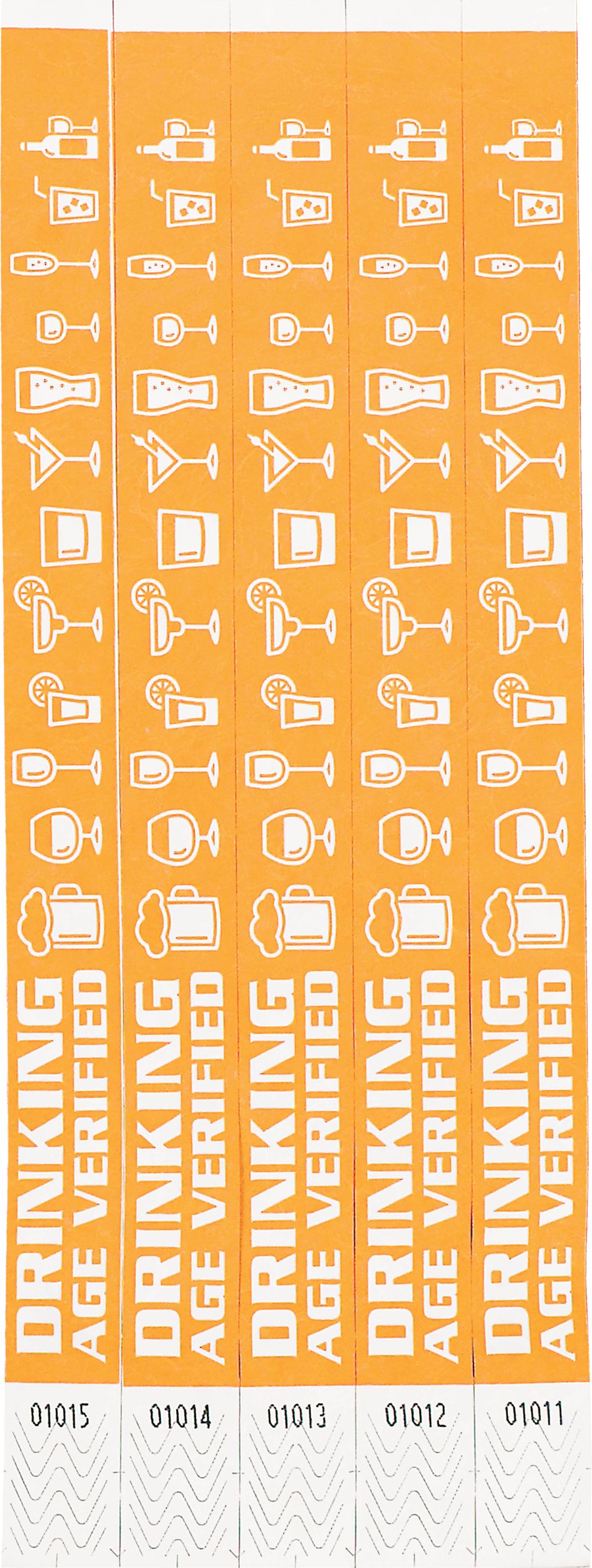 Orange Waterproof Wristbands, 500-pk Overhead_Flat