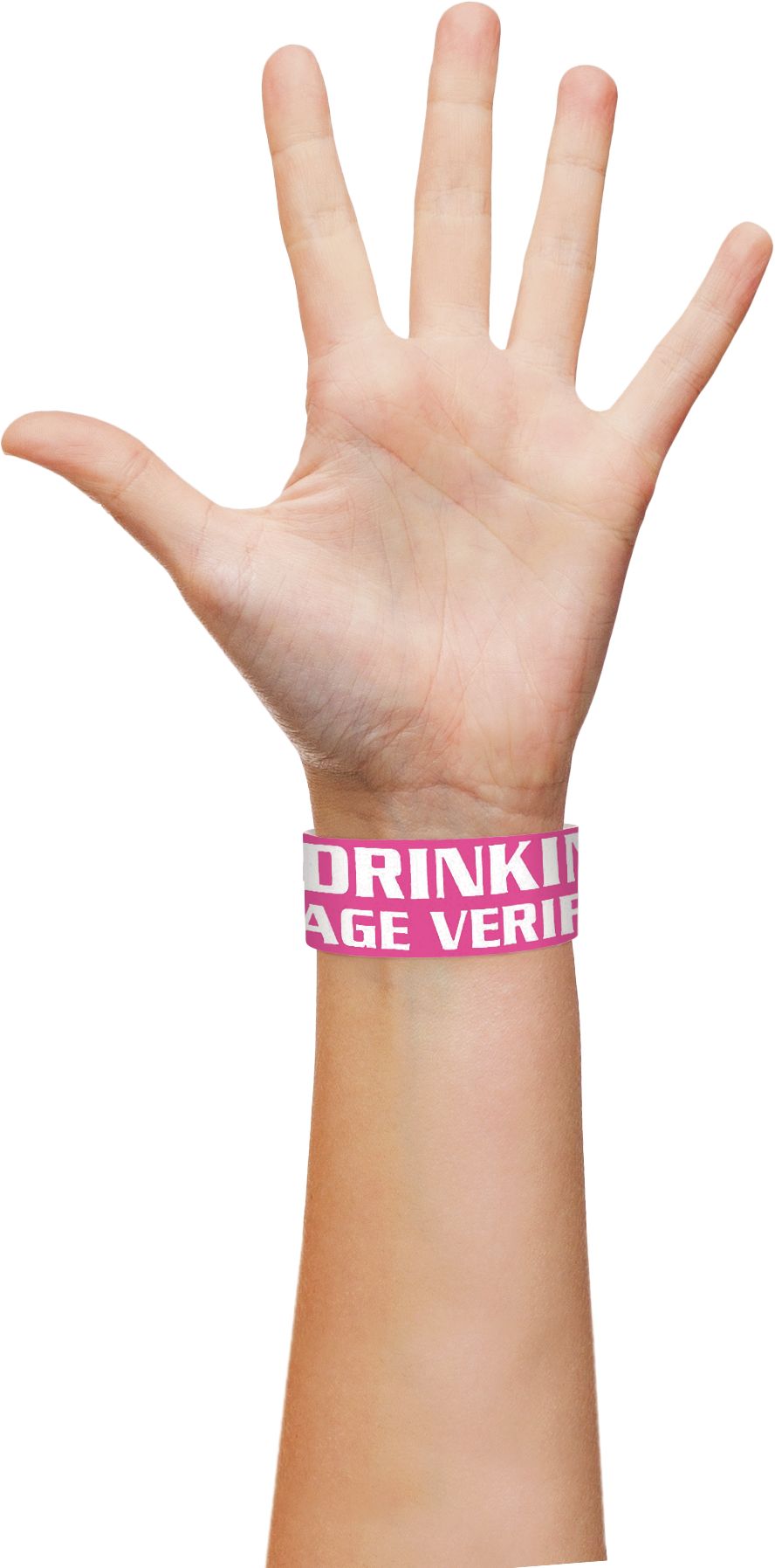 Pink Waterproof Wristbands, 500-pk Front_Flat