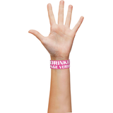 Pink Waterproof Wristbands, 500-pk Front_Flat