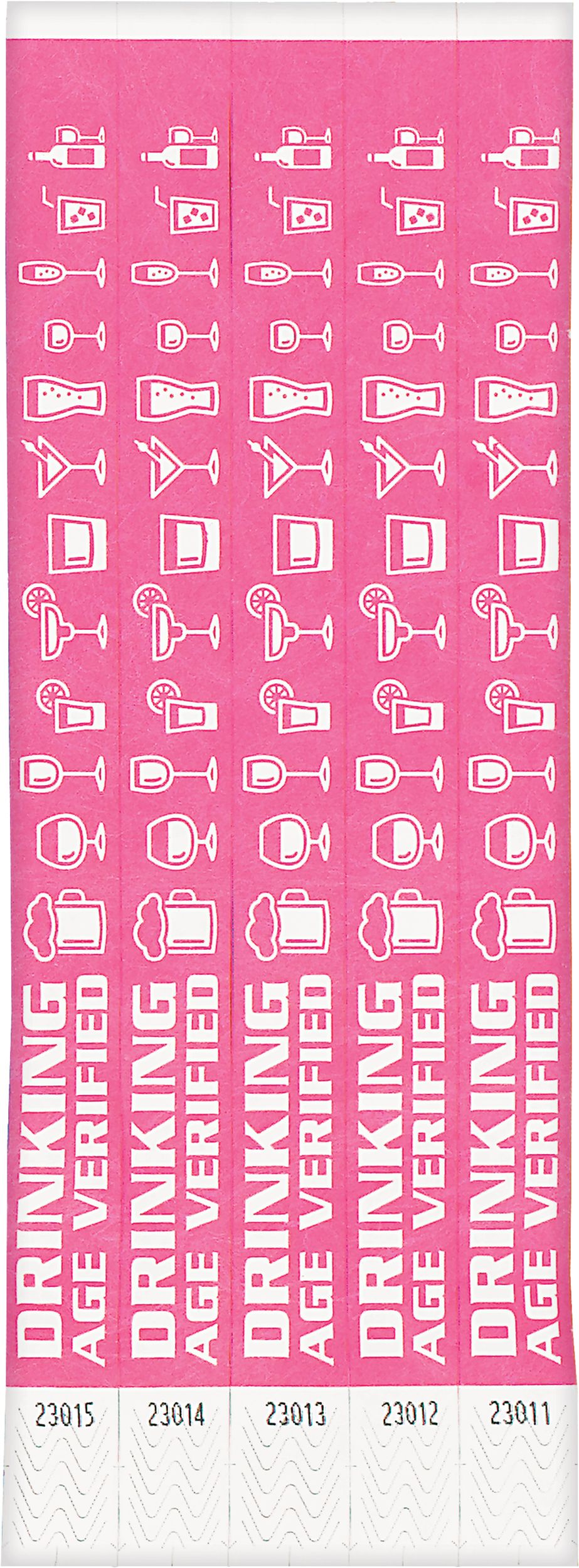 Pink Waterproof Wristbands, 500-pk Overhead_Flat