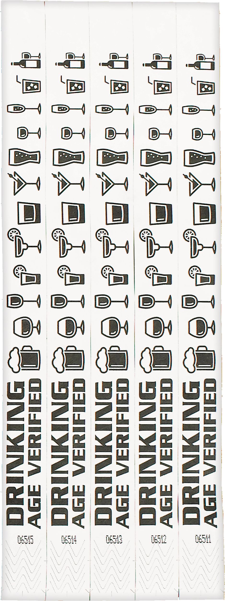 Bracelets étanches blancs, paq. 500 Overhead_Flat