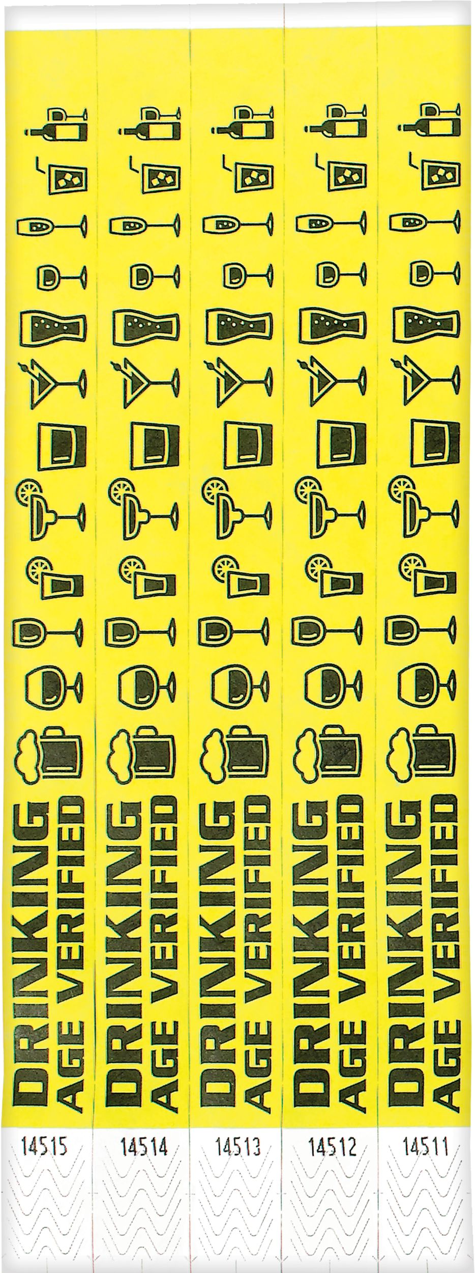 Bracelets étanches jaunes, paq. 500 Overhead_Flat