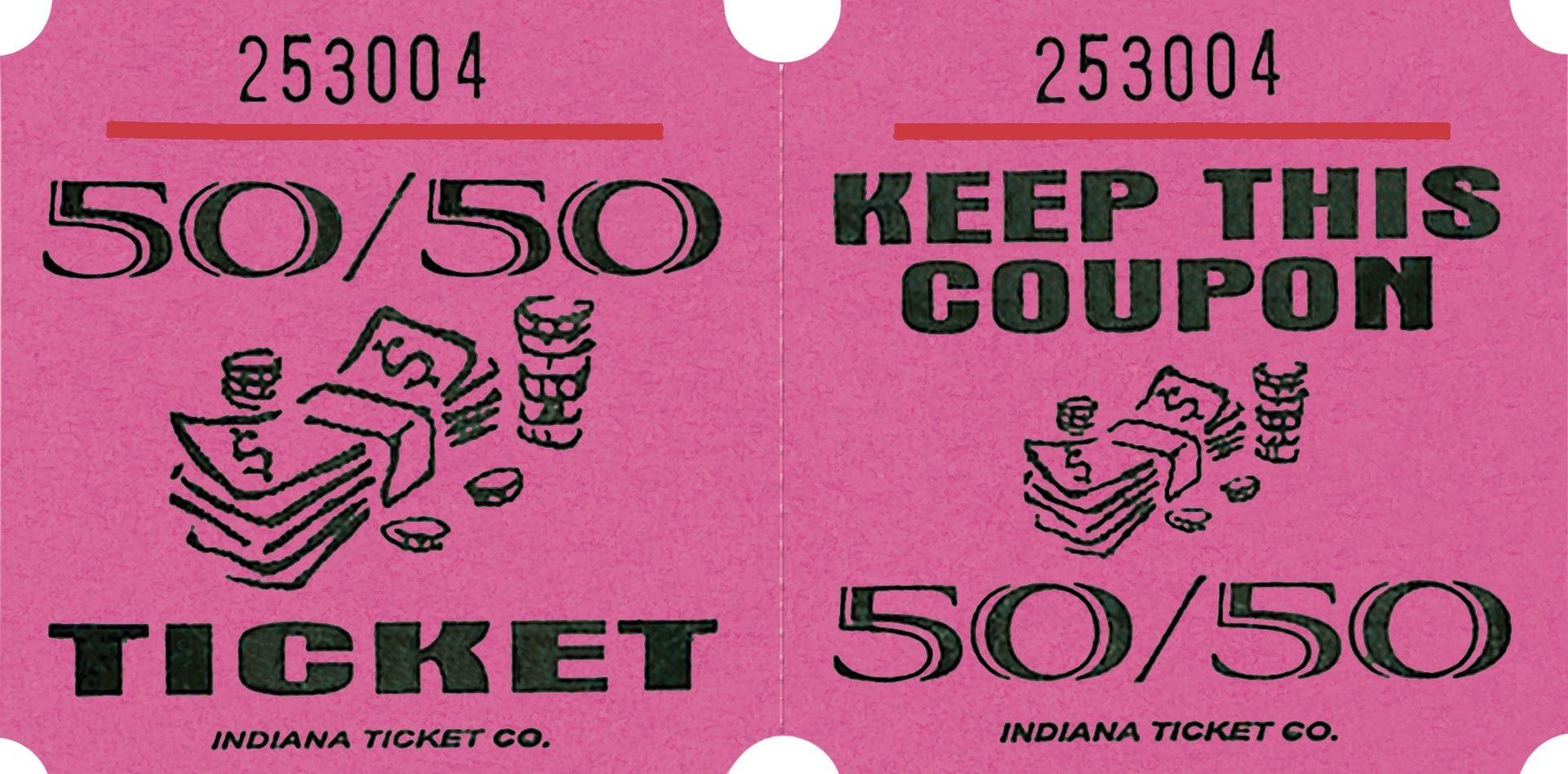 Pink 50/50 Ticket Roll, 1000-pk Front_Flat