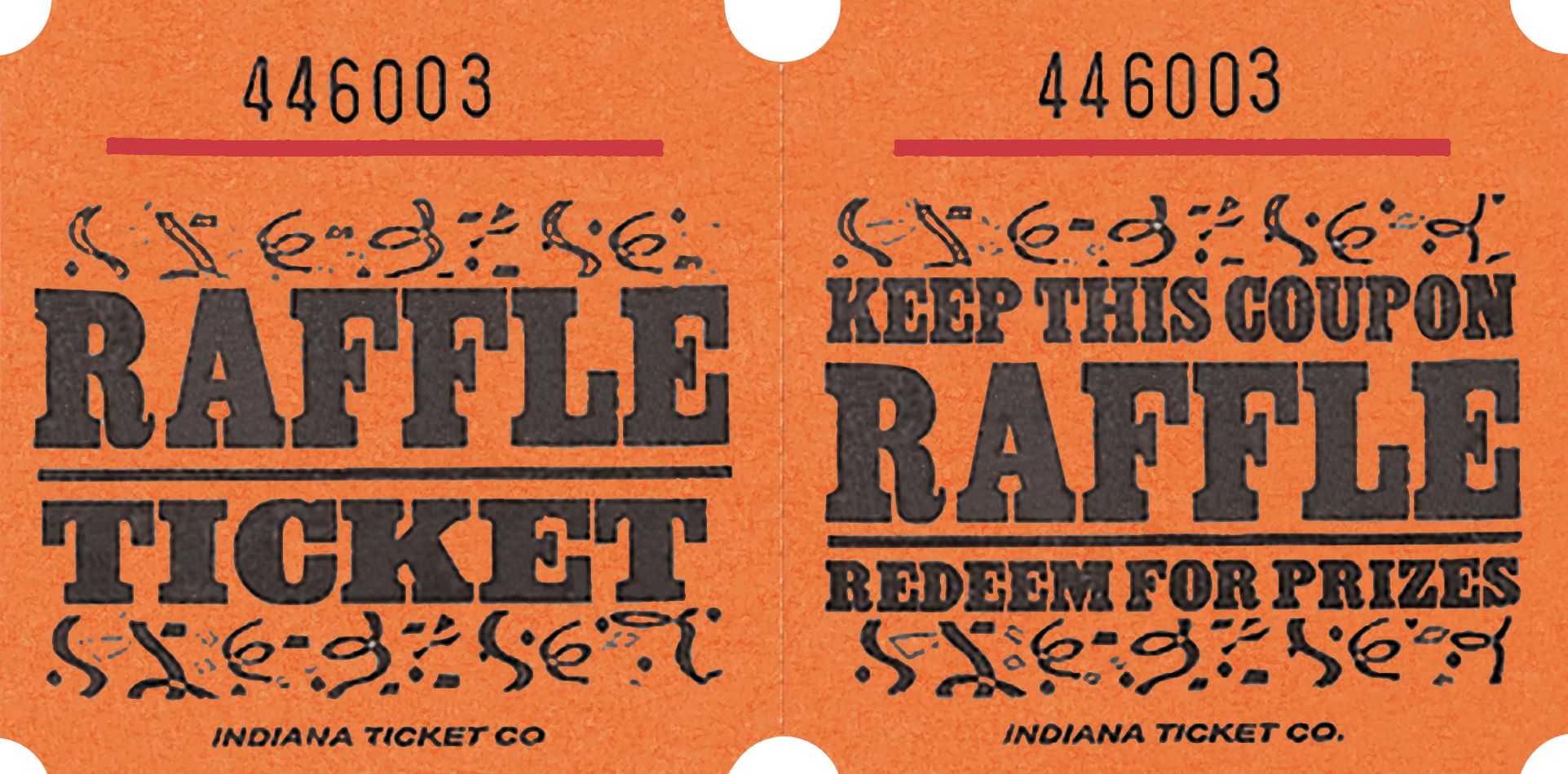 Orange Raffle Ticket Roll Front_Flat