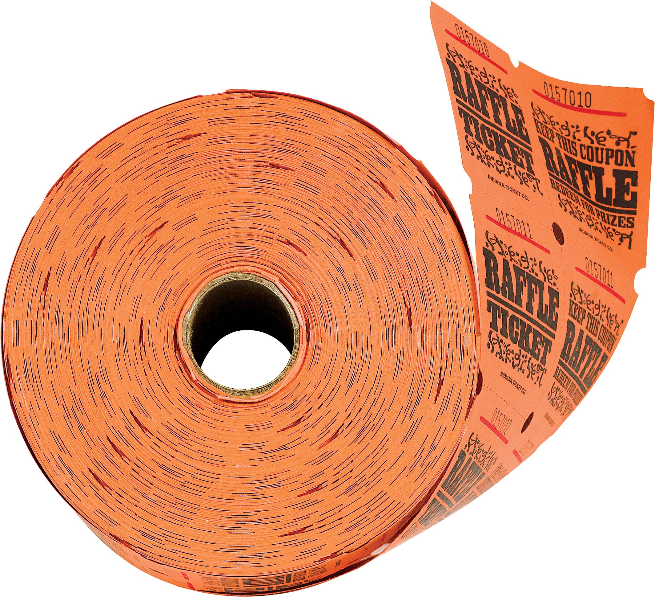 Orange Raffle Ticket Roll Overhead_Flat