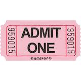 Rouleau de billets pour une entrée rose Front_Flat